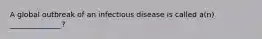 A global outbreak of an infectious disease is called a(n) ______________?