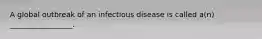 A global outbreak of an infectious disease is called a(n) _________________.