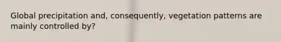 Global precipitation and, consequently, vegetation patterns are mainly controlled by?