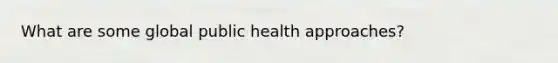 What are some global public health approaches?