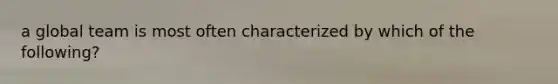 a global team is most often characterized by which of the following?