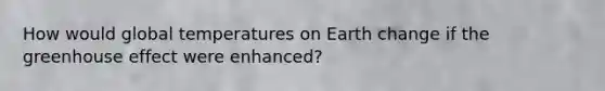 How would global temperatures on Earth change if the <a href='https://www.questionai.com/knowledge/kSLZFxwGpF-greenhouse-effect' class='anchor-knowledge'>greenhouse effect</a> were enhanced?