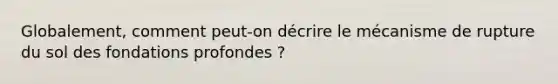 Globalement, comment peut-on décrire le mécanisme de rupture du sol des fondations profondes ?