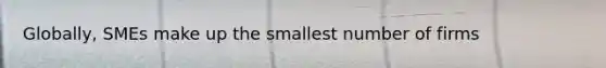 Globally, SMEs make up the smallest number of firms