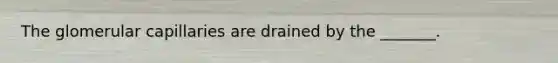 The glomerular capillaries are drained by the _______.