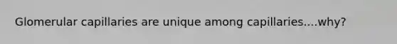 Glomerular capillaries are unique among capillaries....why?