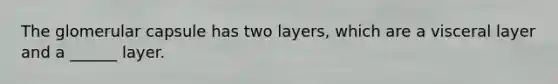 The glomerular capsule has two layers, which are a visceral layer and a ______ layer.