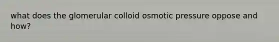 what does the glomerular colloid osmotic pressure oppose and how?