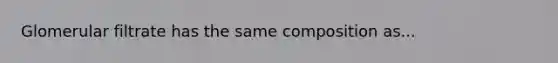 Glomerular filtrate has the same composition as...