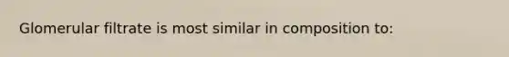 Glomerular filtrate is most similar in composition to: