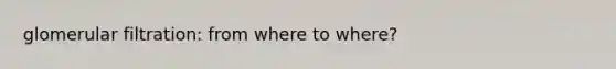 glomerular filtration: from where to where?