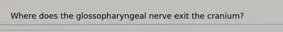 Where does the glossopharyngeal nerve exit the cranium?