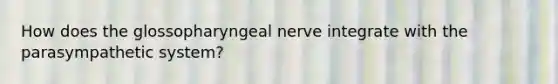 How does the glossopharyngeal nerve integrate with the parasympathetic system?