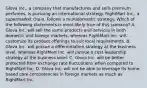 Glova Inc., a company that manufactures and sells premium perfumes, is pursuing an international strategy. RightMart Inc., a supermarket chain, follows a multidomestic strategy. Which of the following statements is most likely true of this scenario? A. Glova Inc. will sell the same products and services in both domestic and foreign markets, whereas RightMart Inc. will customize its product offerings to suit local requirements. B. Glova Inc. will pursue a differentiation strategy at the business level, whereas RightMart Inc. will pursue a cost-leadership strategy at the business level. C. Glova Inc. will be better protected from exchange rate fluctuations when compared to RightMart Inc. D. Glova Inc. will not be able to leverage its home-based core competencies in foreign markets as much as RightMart Inc.