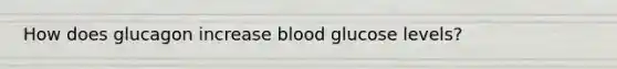 How does glucagon increase blood glucose levels?