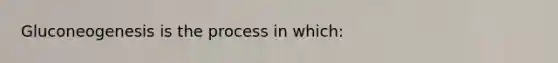 Gluconeogenesis is the process in which: