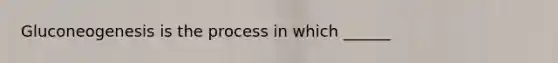 Gluconeogenesis is the process in which ______