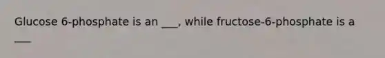 Glucose 6-phosphate is an ___, while fructose-6-phosphate is a ___