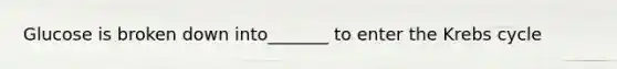 Glucose is broken down into_______ to enter the Krebs cycle
