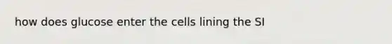 how does glucose enter the cells lining the SI