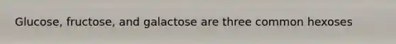 Glucose, fructose, and galactose are three common hexoses