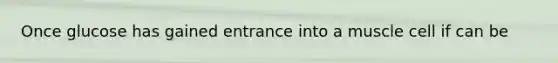 Once glucose has gained entrance into a muscle cell if can be