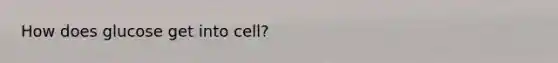 How does glucose get into cell?