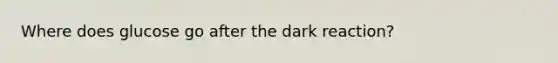 Where does glucose go after the dark reaction?