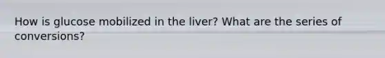 How is glucose mobilized in the liver? What are the series of conversions?