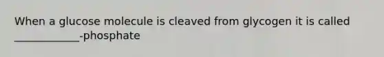 When a glucose molecule is cleaved from glycogen it is called ____________-phosphate