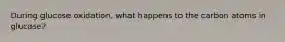 During glucose oxidation, what happens to the carbon atoms in glucose?