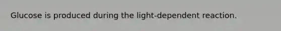 Glucose is produced during the light-dependent reaction.