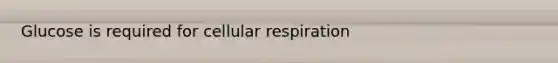 Glucose is required for <a href='https://www.questionai.com/knowledge/k1IqNYBAJw-cellular-respiration' class='anchor-knowledge'>cellular respiration</a>