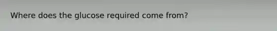 Where does the glucose required come from?