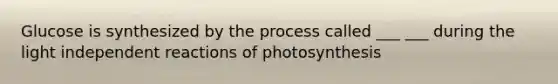 Glucose is synthesized by the process called ___ ___ during the light independent reactions of photosynthesis