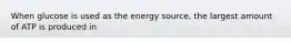 When glucose is used as the energy source, the largest amount of ATP is produced in