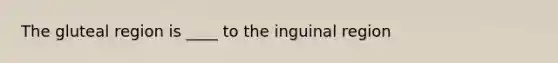 The gluteal region is ____ to the inguinal region