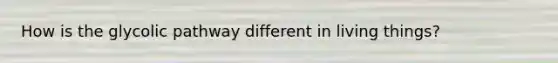 How is the glycolic pathway different in living things?