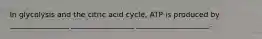 In glycolysis and the citric acid cycle, ATP is produced by ________________ _________________ ____________________.