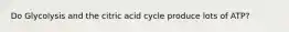 Do Glycolysis and the citric acid cycle produce lots of ATP?