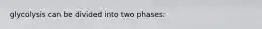 glycolysis can be divided into two phases: