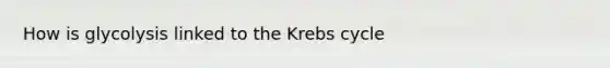 How is glycolysis linked to the <a href='https://www.questionai.com/knowledge/kqfW58SNl2-krebs-cycle' class='anchor-knowledge'>krebs cycle</a>