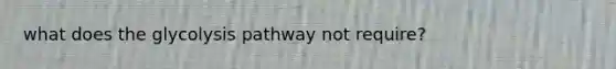what does the glycolysis pathway not require?