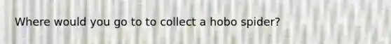 Where would you go to to collect a hobo spider?