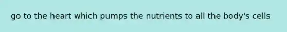 go to the heart which pumps the nutrients to all the body's cells