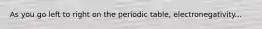 As you go left to right on the periodic table, electronegativity...