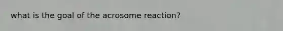 what is the goal of the acrosome reaction?