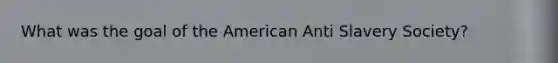 What was the goal of the American Anti Slavery Society?