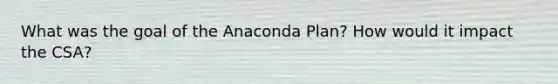 What was the goal of the Anaconda Plan? How would it impact the CSA?