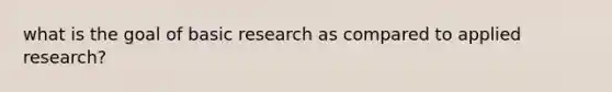 what is the goal of basic research as compared to applied research?